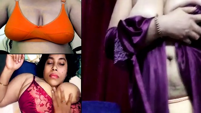 Sert Meme Ve Büyük Göğüslere Sahip Olgun Hintli Milf