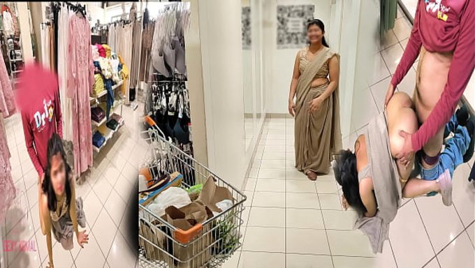 Bir Adam, Seksi Hatun Komal Mall'U Halka Açık Yerde Sikişiyor.