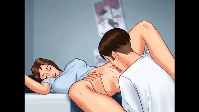 Büyük Göğüslü Genç 18+, Üvey Erkek Kardeşinin Dikkatini Çekiyor