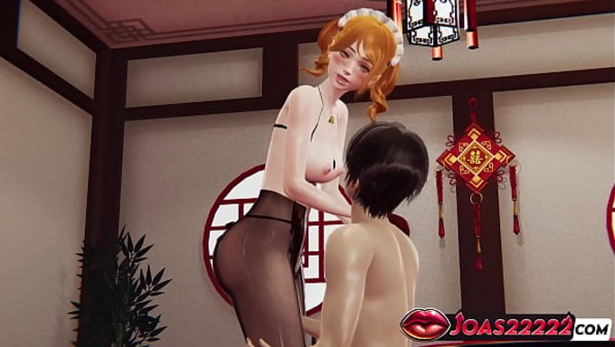 Külotlu Çoraplı 3d Hentai'Li Yılbaşı Tavşanı. Islak Am Için Parmaklar Ve Vibratör.