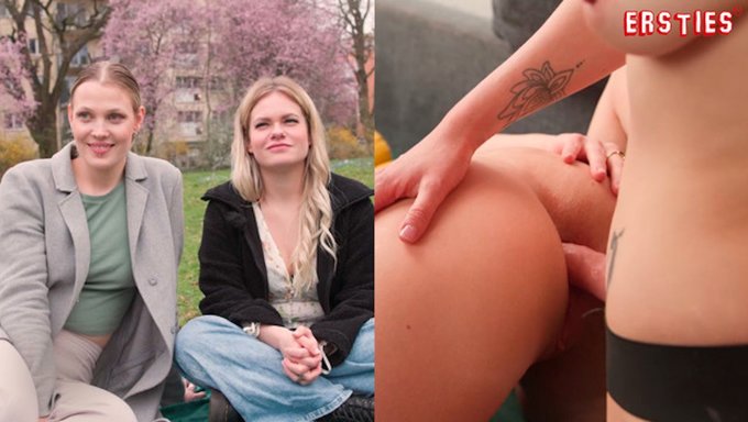Nina C Ve Emma K Ile Ilk Sahne, Strap-On Kullanarak Anal Seks.