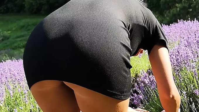 Mükemmel Bir Vücuda Sahip Milf, Halka Açık Bir Lavanta Plantasyonunda Muhteşem Varlıklarını Sergiliyor