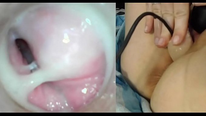 Kameralı Bir Dildo, Içinde Buharlı Bir Am Cam Şovu Yakalıyor.