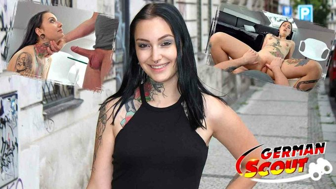 Alman Genç Kız Sharlotte Thorne, Uzun Dövmeli Bir Izci Tarafından Sert Bir Sakso Alıyor Ve Beceriliyor