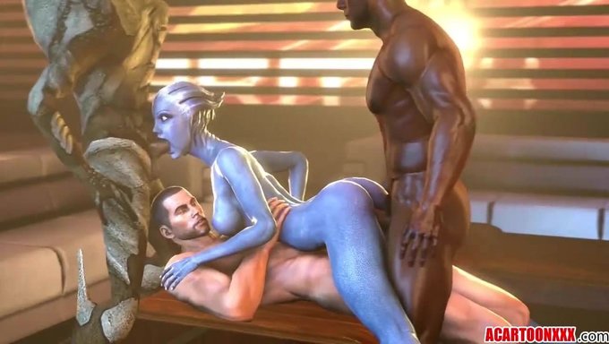Liara T'Soni'Nin Büyük Göğüsleri Ve Poposu Sert Bir Şekilde Beceriliyor