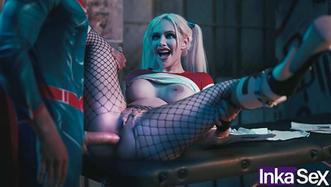 Süpermen, Seksi Kolombiyalı Harley Quinn’e Ayak Masajı Yapıyor, Ardından Anal Boşalma Alıyor.