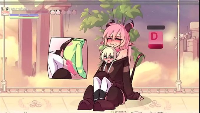 Femboy Max The Elf, Bu Sapık Hentai Oyun Sahnesinde Aletini Ve Memelerini Alıyor.