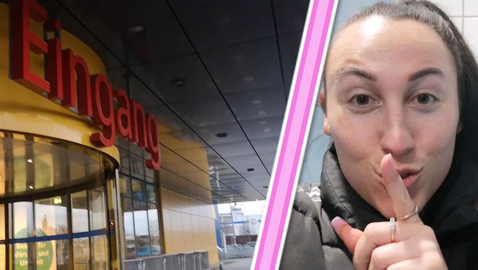 Gizli Solo Seans: Alman Genç Kızın Bir Mobilya Mağazasında Halka Açık Zevki